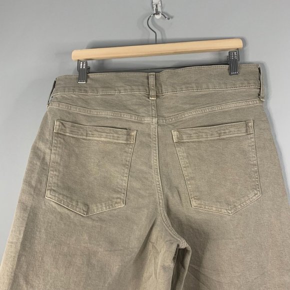 Banana Republic Womens High Rise Wide Leg Crop Brown Tan Fray Hem Cotton 31 L - Picture 8 of 13